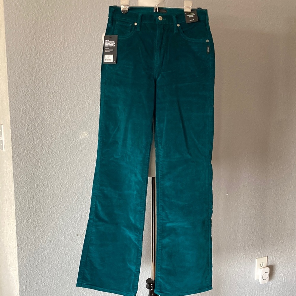 New Highly Desirable High Rise Trousers by Silver Jeans, turquoise women’s Sz 27
